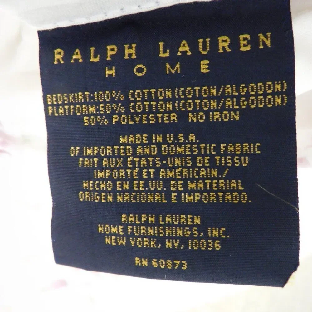 NEW Ralph Lauren Twin Solange Bed Skirt Ruffle White Lavender Purple Floral 15